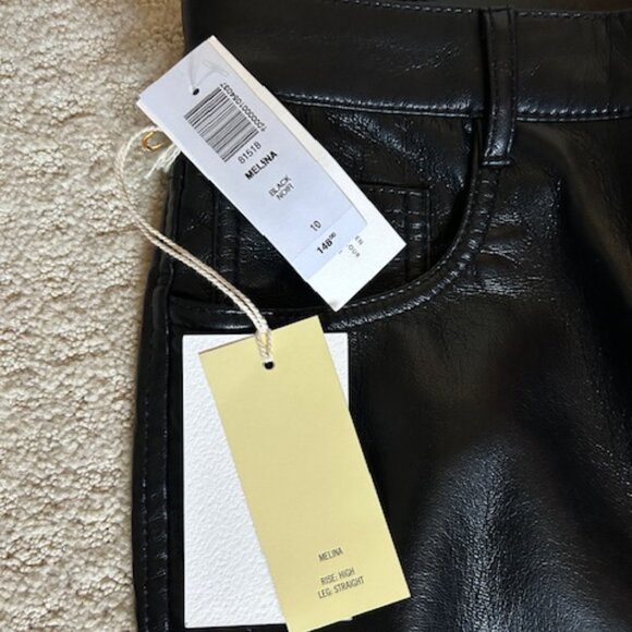NWT Aritzia Melina High Rise Straight Leg Faux Leather Pant Size 10 - Picture 2 of 3